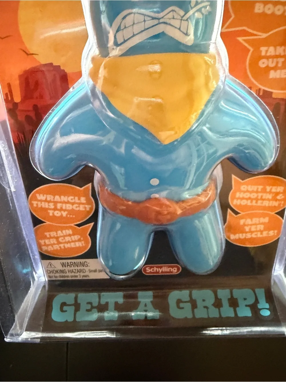 New Schylling Globby Cowpoke Squishy Stress Relief Fidget Toy Get a Grip Cowboy